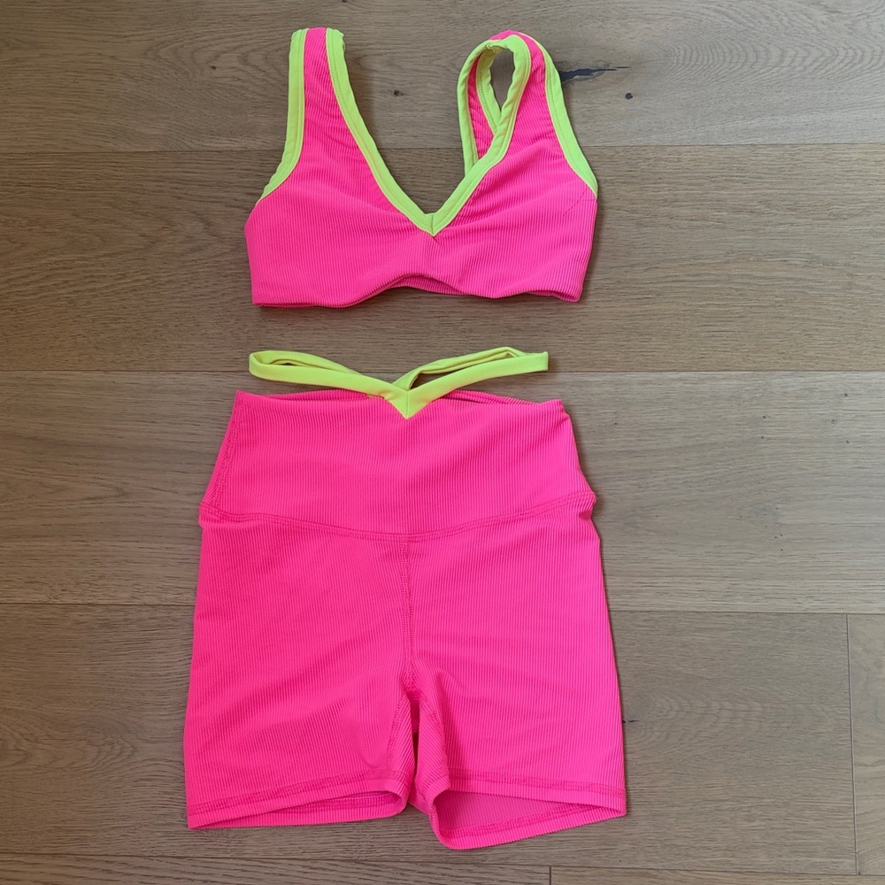 Kids Pink and Yellow Matching Dance Set